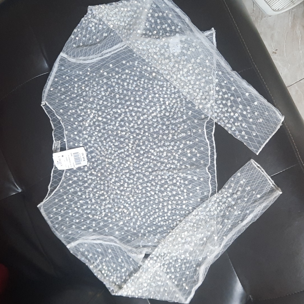 See threw mesh crop top